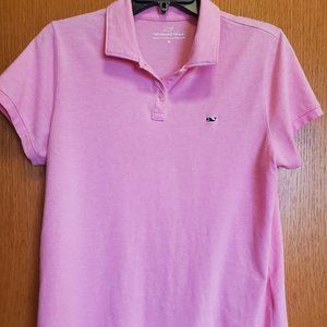 Vineyard Vines Whale Emblem Pink Golf Short-Sleeve Polo Shirt Women's Medium